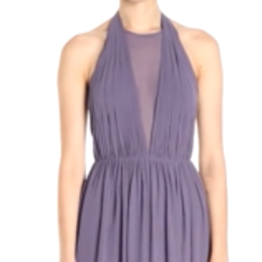 Vera Wang Purple Crepe (fully lined) Halter Dress